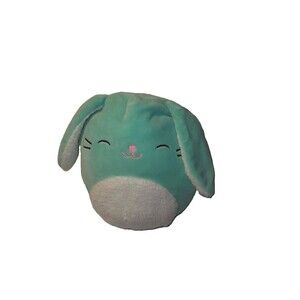 Squishmallows 8” Sammy Teal Happy Green Bunny w/ Fur - 2021 Easter Collection
